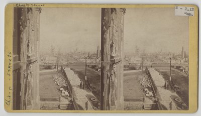 Vista estereográfica de Clark Street después del incendio de Chicago de 1871 de George N. Barnard