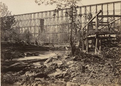 Puente de caballetes en Whiteside de George N. Barnard