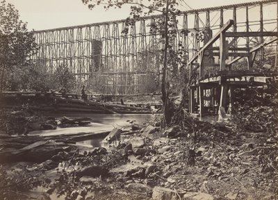 Puente de caballetes en Whiteside de George N. Barnard