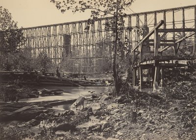 Puente de caballete en Whiteside de George N. Barnard