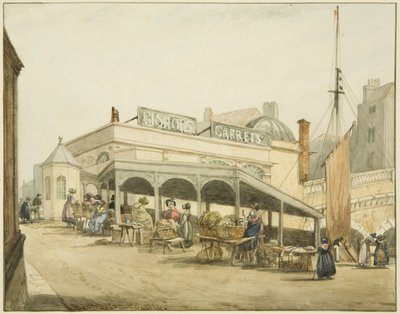 Cobertizo de las Mujeres de las Ostras en el Puente de Bristol de George Orleans Delamotte