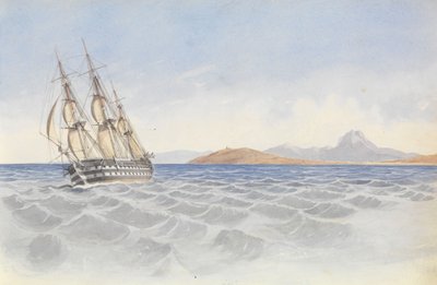 HMS "Bellerophon" frente a Cabo Cartago, 26 de abril de 1852 de George Pechell Mends