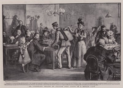 Un Vendedor Ambulante de Postales en un Café de Berlín de George Percy Jacomb Hood