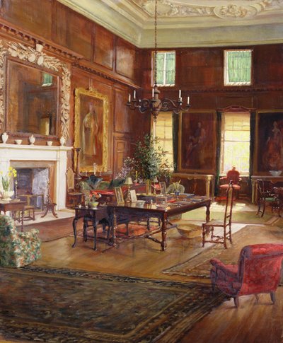 Interior de la sala de estado, Casa del Gobernador, Hospital Real, Chelsea, 1922 de George Percy Jacomb Hood