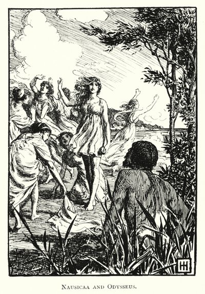 Odisea: Nausícaa y Odiseo de George Percy Jacomb Hood