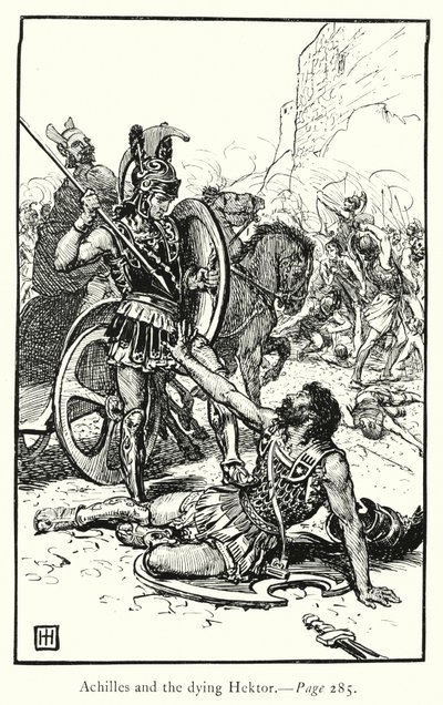 La Ilíada: Aquiles y el moribundo Héctor de George Percy Jacomb Hood