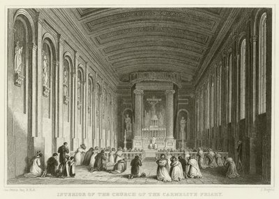 El interior de la iglesia del convento carmelita de George Petrie