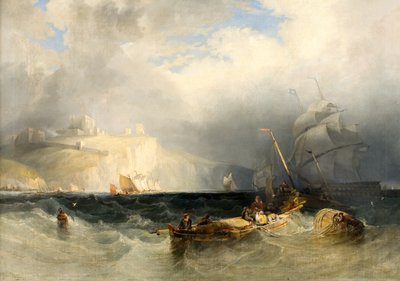 Barcos de pesca franceses en una tormenta frente a Dover de George Philip Reinagle