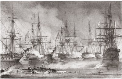 La Batalla Naval de Navarino el 20 de octubre de 1827, 1828 de George Philip Reinagle