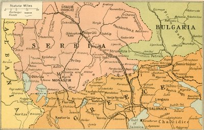 Mapa del Frente de Salónica, 1919 de George Philip and Son Ltd