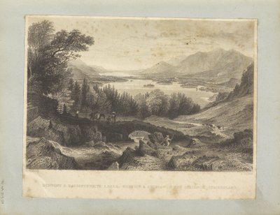 Lagos Derwent y Bassenthwaite, - Keswick y Skiddaw en la Distancia, Cumberland de George Pickering
