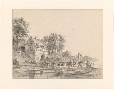 Vista de la puerta del castillo de Buren de George Pieter Westenberg