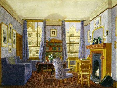 Sala de estar de un estudiante, Christ Church, Oxford de George Pyne