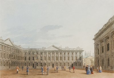 Peckwater Quad mirando al este, Christ Church, Oxford, 1850 de George Pyne