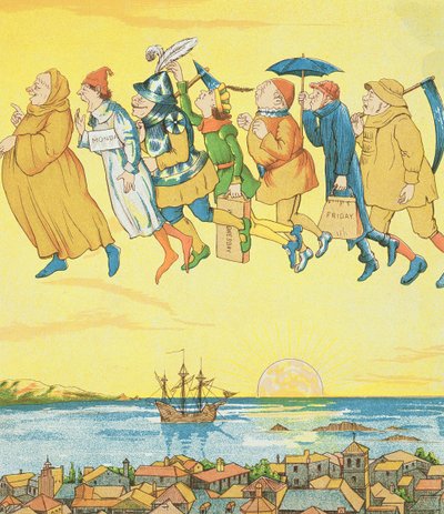 Días de la semana, ilustración de Rumpelstiltskin de George R. Halkett