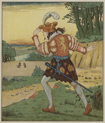 Ilustración para Rumpelstiltskin de Los Hermanos Grimm de George R. Halkett