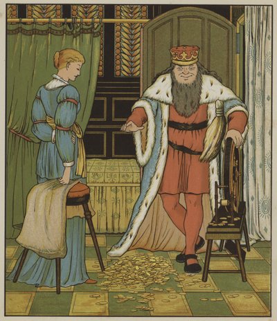 Ilustración para Rumpelstiltskin de Los Hermanos Grimm de George R. Halkett