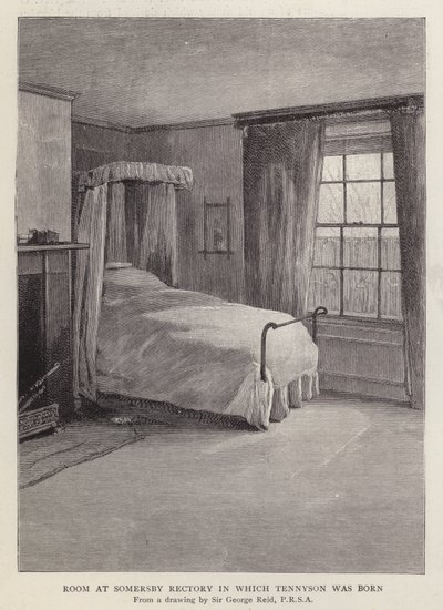 Habitación en el Rectorado de Somersby, Lincolnshire, en la que nació el poeta inglés Alfred, Lord Tennyson en 1809 de George Reid