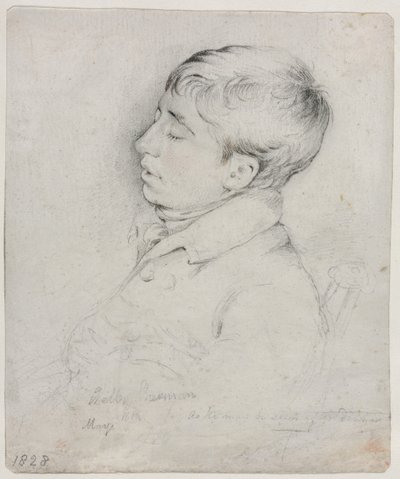 Retrato de Welby Sherman dormido en una silla, 1828 de George Richmond