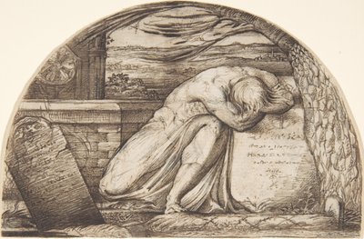 Una figura llorando sobre una tumba de George Richmond