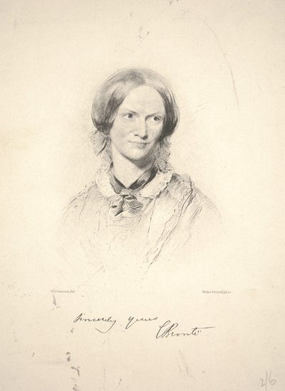 Charlotte Brontë, grabado por Walker & Boutall de George Richmond