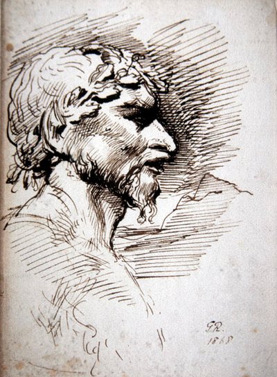 Cabeza masculina - estudio para los Antiguos de George Richmond
