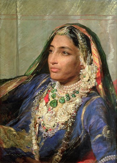 Retrato de Rani Jindan Singh, en un sari indio de George Richmond