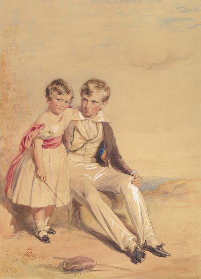 Retrato de dos niños, 1837 de George Richmond