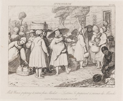 Mujeres Lecheras, Ittenheim, c.1821 de George Robert Lewis