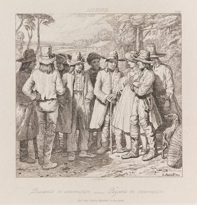 Campesinos conversando, Múnich, c.1821 de George Robert Lewis