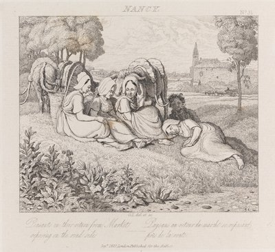 Campesinos regresando del mercado, Nancy, c.1821 de George Robert Lewis