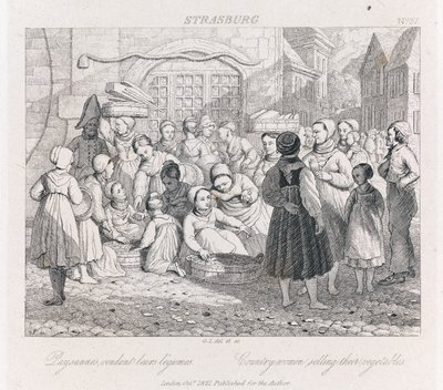 Campesinos vendiendo, Estrasburgo, c.1821 de George Robert Lewis