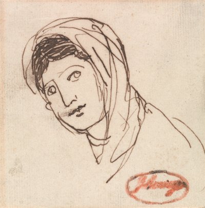 Una cabeza femenina de George Romney