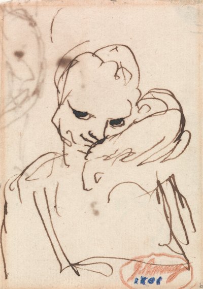 Una niña con un conejo o un perro de compañía en el hombro de George Romney