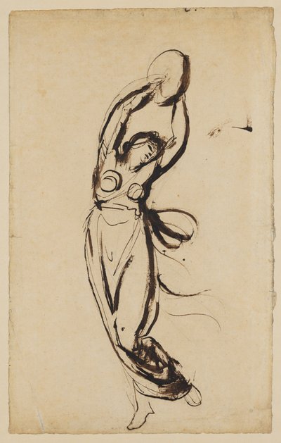 Una ninfa bailando con una pandereta de George Romney