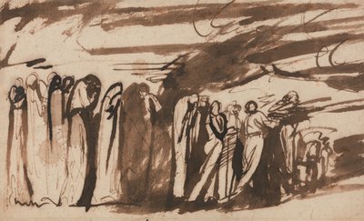Procesión de los condenados:  Estudio de los condenados en el "Infierno" de Dante de George Romney