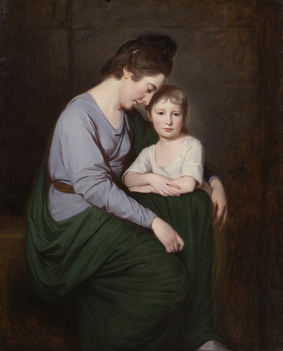 Ann Wilson con su hija, Sybill, c.1776-77 de George Romney