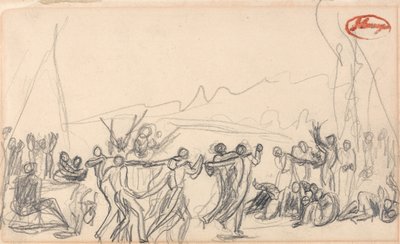 Escena de bacanal (posiblemente antediluviana) de George Romney