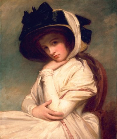 Emma Hart, luego Lady Hamilton, con un sombrero de paja, c.1782-94 de George Romney