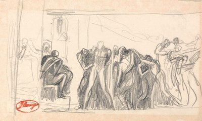Composición figurativa; Un preso ante un juez de George Romney