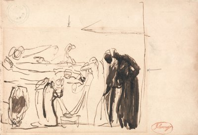 Personas en un velatorio de George Romney