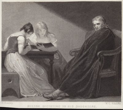 John Milton dictando a sus hijas de George Romney