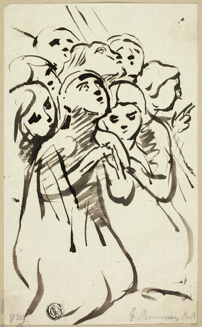 Figuras arrodilladas juntas de George Romney