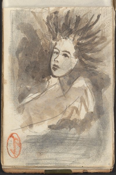 Dama con el pelo suelto de George Romney