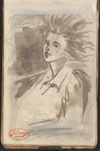 Dama con el pelo suelto de George Romney