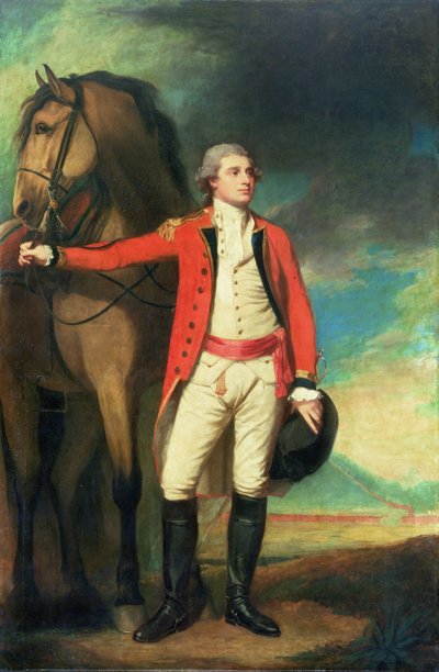 Retrato del Mayor General James Hartley, en uniforme de capitán del ejército de Bombay de George Romney