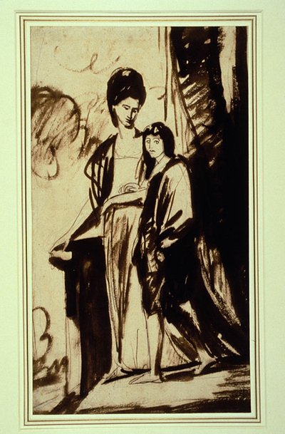 Retrato de una madre y su hijo (Probablemente Jane, Duquesa de Gordon, y su hijo George, Primer Marqués de Huntley) de George Romney