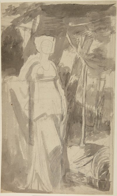 Estudio de retrato de la señorita Francis Woodley de George Romney