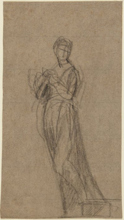Estudio de retrato de una mujer de pie de George Romney