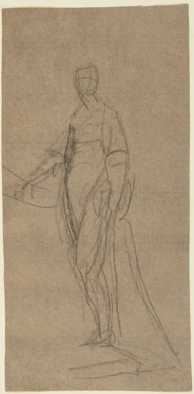 Estudio de retrato de una mujer de pie de George Romney